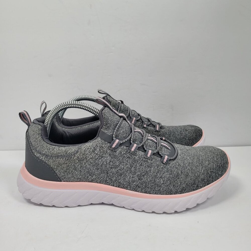 Athletic Works Women's Gray Memory Foam Slip On Sneakers US Size 8.5